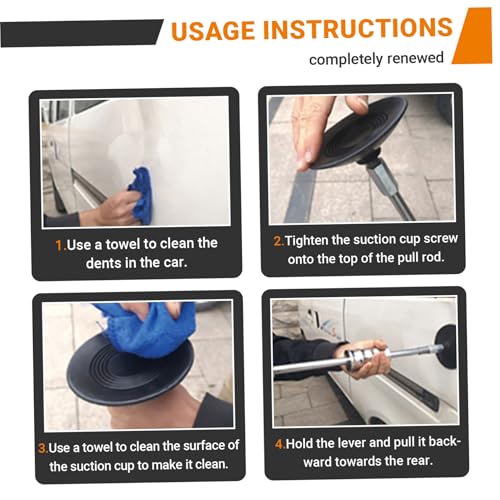 3Pcs/Set Car Dent Puller Set, Heavy-Duty Slide Hammer Dent Puller with 2 Size Vacuum Suction Cups, Paintless Body Repair Tool Kit for Auto Bodywork & Garage Use.