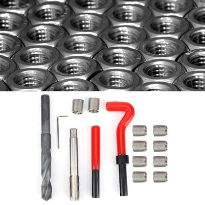 Thread Repair Kit M14x1.5 15 PCS Helicoil Insert Sleeves Stainless Steel Metric Female Thread Repairing Assortment Kit with Complete Tools for Auto and Machinery Repairing