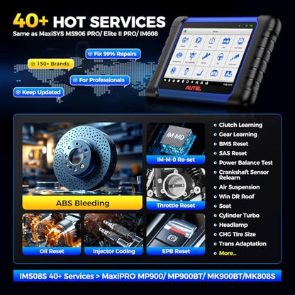 Autel Scanner MaxiIM IM508S, 2026 Full Bidirectional OBD2 Diagnostic Tool | 3000+ Active Tests, 40+ Services, OE All Systems OBDII Scan for All Cars, Enhanced of IM508 MaxiCOM MK900BT MK900 MK808S, FCA