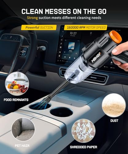 Car Vacuum Portable Cordless, High Power Suction & Blower, Handheld Vacuum Cleaner for Car, Home, Desktop, Keyboard,Birthday Gifts for Men Dad Husband(Ebony Black)
