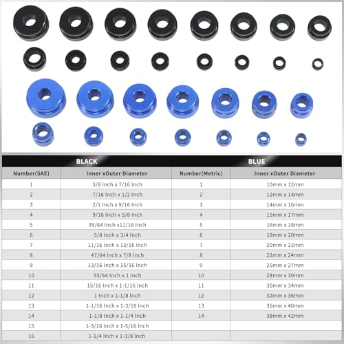 Bearing Press Kit,43 Piece Bearing Race and Seal Driver Set,Seal Driver Installer Set with 4 Handles for Bearing Installation