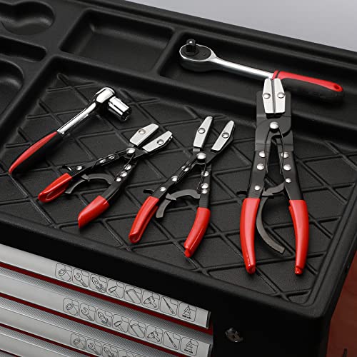 EMENTOL Automatic Locking Ratcheting Hose Pinch Off Plier Set, Includes 8-Inch, 10-Inch, and 12-Inch Sizes, 3 Pieces Crimping Pinch-Off Tool Set, For Pinch Off Coolant, Vacuum, Heater and Fuel System