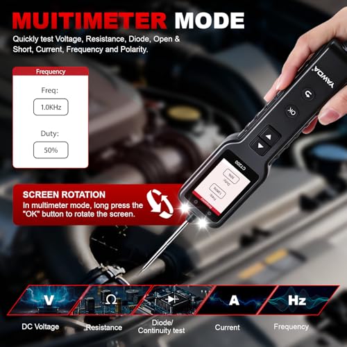 Power Circuit Probe,Colour screen12-24V DC Car Electrical System Diagnostic Test Tool,Electrical Short Open Breaker Circuit Finderand Component Activated，with Multimeter Mode