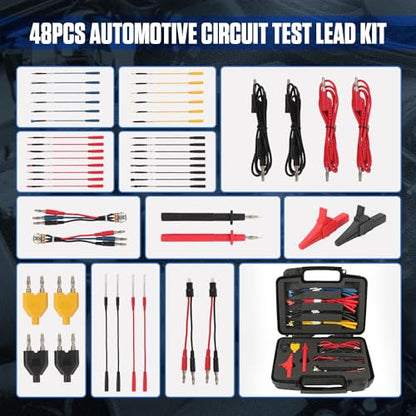 OBD2 Breakout Box OBDII Protocol Detector for Professional Automotive Diagnostics 48PCS Automotive Circuit Test Leads Kit Electrical Breakout Leads Kit