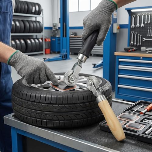 10Pcs Tire Patch Roller Tool Set 7.28X2.55X0.51In Automotive Tire Repair Tools for Patch Application and Air Removal Suitable for Car Motorcycle Atv Maintenance