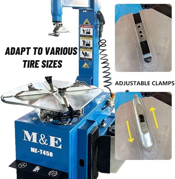 ME-T450 Professional Tire Changer Machine and ME-620T Wheel Balancer Combo, 1.5KW Swing Arm Tire Changer, Precision Balancer for Car, SUV, Light Truck, Auto Repair Shop Equipment - color: Blue450+620