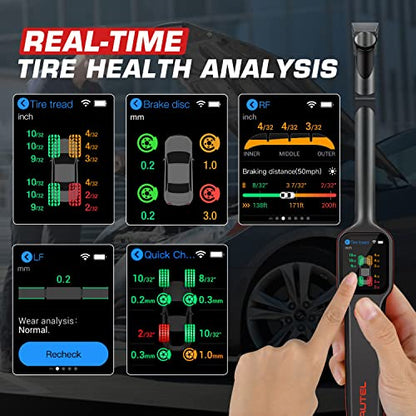 Autel Tire Brake Examiner MaxiTPMS TBE200(E): 2026 L~aser Tire Tread Depth & Brake Disc Wear Tester, 1.65” AMOLED Touchscreen, Upgrade of TBE100, Scan DOT, Dual Camera, Repair Tips Work w/ ITS600(PRO)