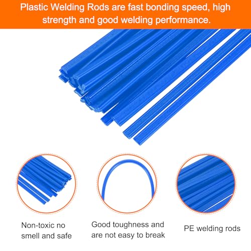 MECCANIXITY 20pcs 10 Inch Plastic Welding Rods PE Welding Strips Welder Rods for Plastic Welder, Car Bumper, Kayak Repair, Blue - color: Blue, size: 10 Inch
