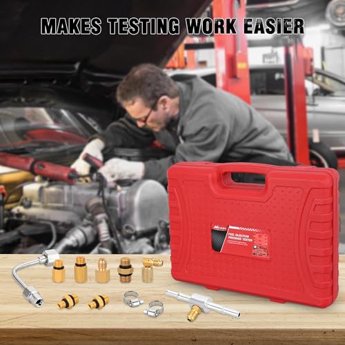 Nilight Fuel Pressure Gauge Tester Kit, 0-140PSI Fuel Injection Pump Pressure Gauge Kit Gasoline Pressure Diagnostic Tools - color: Preminum