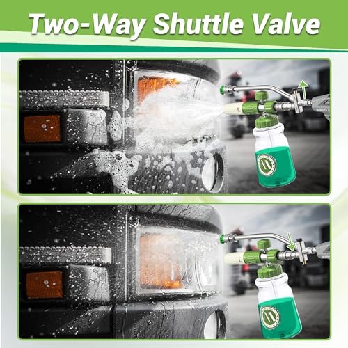 M MINGLE Foam Cannon for Pressure Washer with Dual-Connector Tool - Dual Lance Pressure Washer Wand for Adjustable Soap Cannon - M22 and 1/4" Quick Connect - 3600 PSI - size: 1 L
