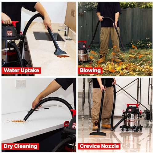 Shop-Vac 5430162 Wet/Dry Vacuum, 5 Gallon | 4 Peak HP, 1-1/4 Inch Diameter x 7 Foot Hose, 6 Foot Cord, Ideal for Jobsite, Garage, Workshop & Home