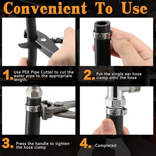 660Pcs 26 Sizes Single Ear Hose Clamps Kit,304 Stainless Steel 5.3-36.1mm Stepless Constant Tension Clamps for Fuel Line, Coolant Hose, PEX Plumbing, Irrigation & AC Hose Clamp - size: 660PCS