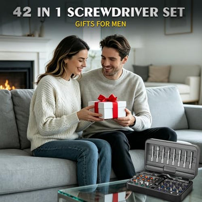 42 in 1 Magnetic Ratcheting Screwdriver Set, Multi-Bit Magnetic Screwdriver Kit with S2 Steel Bits & T-Handle Ratchet,Portable Repair Ratchet Screwdriver for Computer,Watch, Bicycles DIY,Gifts for Men - size: 42 In 1