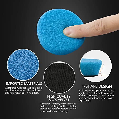SPTA 29pcs Drill Buffing Pad Detail Polishing Pad Mix Size Kit with 5/8-11 Thread Backing pad & Adapters for Car Sanding, Polishing, Waxing (32Pcs Mini Detail Polishing Sets) - color: 32pcs