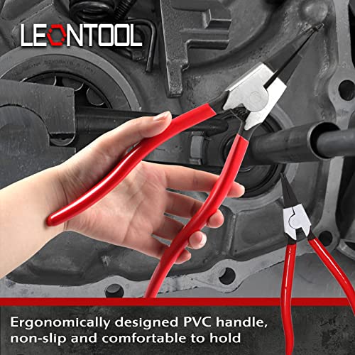 2 PCS Heavy Duty Lock Ring Pliers Set Flat Snap Ring Plier Special Circlip Pliers Reverse Retaining Ring Plier for Transmission Transfer Cases Ring Opening - size: 8" & 11"