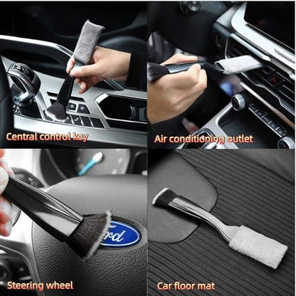 10Pcs Car Detailing Brush Set, Car Detailing Kit,Car Dashboard Cleaning Soft Brush, Suitable for Cleaning Internal Brush Panels, Vents, Leather, and Computers. - color: Black