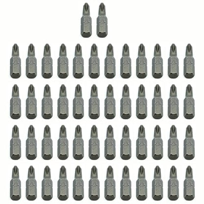 Benchmark Abrasives 1/4 Inch Hex Anti Slip Phillips Insert Screw Head Screwdriver Bits, Rotary Drill Bits for Repairing Electronics, Automotive Parts, Furniture (50 Pack) - (PR2 x 1") - size: PR2 x 1"