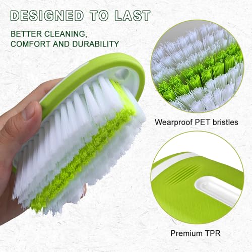 Carpet and Upholstery Cleaning Brush, Stiff Bristle Carpet Detailing Scrubber Brush, Multi-Functional Car Detailing Scrub Brushes, Cleaning Brushes for Car and Home Couch Floor Mats (Green) - color: Green
