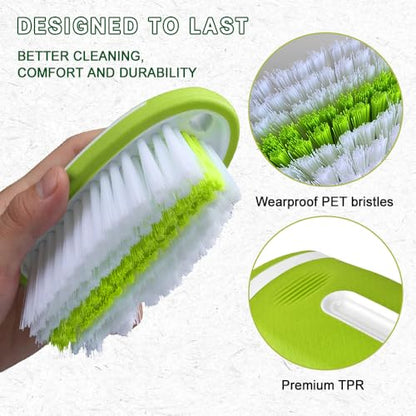 Carpet and Upholstery Cleaning Brush, Stiff Bristle Carpet Detailing Scrubber Brush, Multi-Functional Car Detailing Scrub Brushes, Cleaning Brushes for Car and Home Couch Floor Mats (Green) - color: Green