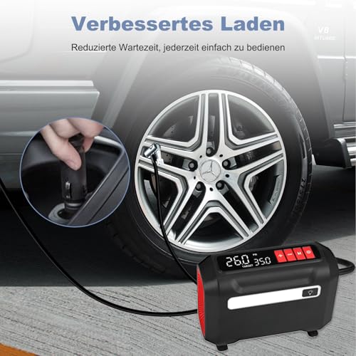 12V Charger Cord Compatible with ROCGORLD R8 Tire Inflator Portable Air Compressor Replacement Power Supply Adapter for Car Tires Plug Outlet - 9.8FT
