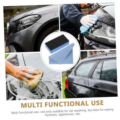 1 Set Tire Shine Applicator Sponge Kit Waxing Pad Cloth for Polishing Durable Multi Functional Tire Dressing Tools for Car Detailing Glossy Finish