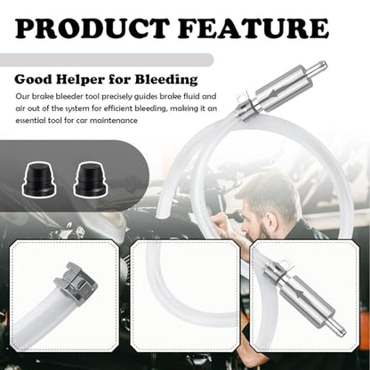 OFBAND Car Brake Bleeder Kit with One Way Check Valve,Transparent Car Brake Bleeder Hose One Way Check Valve & Brakes Bleeders Caps Kit,Practical One Ways Brakes Bleeders Valves Hose Kits - color: 1PC