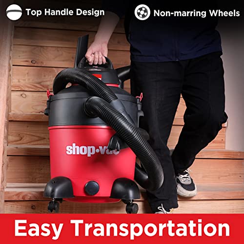 Shop-Vac 5983089 12 Gallon 5.5 Peak HP Wet/Dry Vacuum, 2.5 Inch Diameter x 8 Foot Hose, 12 Foot Cord, Ideal for Jobsite, Garage & Workshop