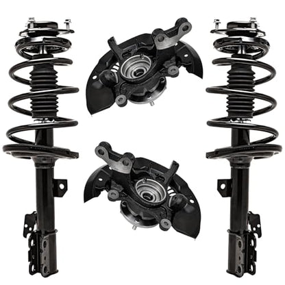 Detroit Axle - FWD Front Steering Knuckles & Wheel Hub Bearings + Struts w/Coil Spring Replacement for 2011-2014 Toyota Sienna 3.5L - size: 4QU48683/ Big strut kit