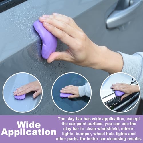 XhuangTech Premium Car Clay Bar Kit (3 Pack) 300g(3x100g) - Professional Grade Auto Detailing Magic Clay with Deep Cleaning & Paint Decontamination for Car Wash - Safe on Paint, Glass, Wheels (Purple) - color: Purple