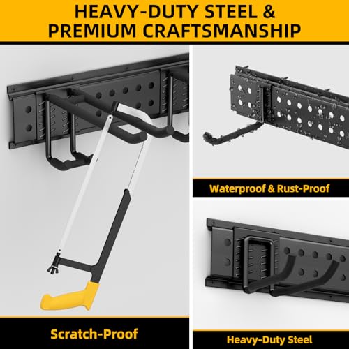 GRENPRO 66 Inch Garage Tool Organizer, 10 Assorted Hooks Heavy Duty Rack Holds 720 LBS - size: 66 inch