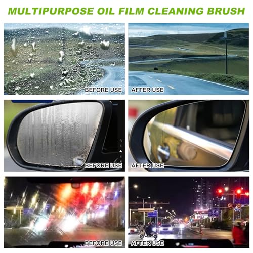 Yicengy Automotive Oil Film Cleaning Brush, 2026 New Car Windshield Oil Film Remover for Car Windows Includes 1 Refill Bottle, Glass Coating Cleaner Board, Anti-Rain Fog, Improves Clarity (1pcs) - color: 1pcs