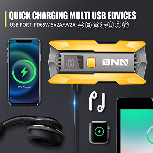 DNA Motoring 12V 2000A Peak Multi-Function Portable Car Battery Jump Starter for Up to 8.0L Gas / 6.3L Diesel Engine, with Carry Case, Golden/Black,TOOLS-00276 - color: Golden, style: 2000A Peak