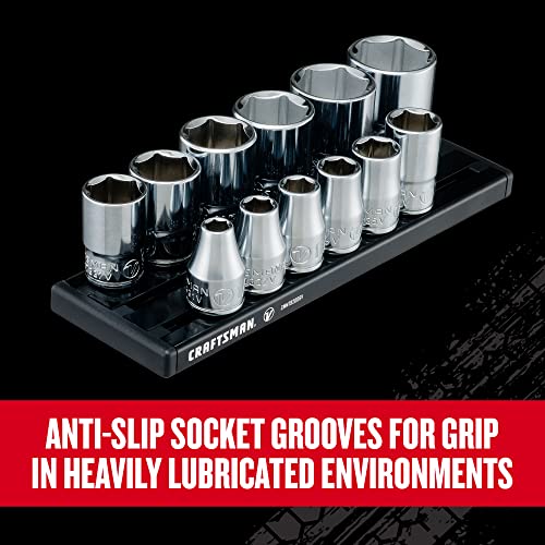 CRAFTSMAN V-SERIES Socket Set, Shallow SAE, 3/8 Inch Drive, 12 Piece (CMMT17330V) - style: Shallow SAE