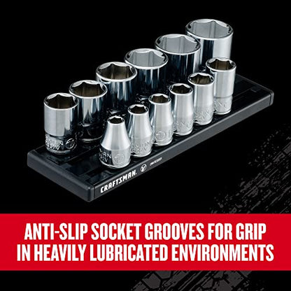 CRAFTSMAN V-SERIES Socket Set, Shallow SAE, 3/8 Inch Drive, 12 Piece (CMMT17330V) - style: Shallow SAE