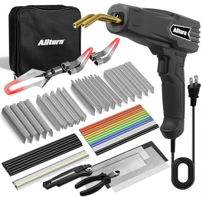 Allturn Plastic Welder 2 in 1 with the M8 Hot Cutting Tip(Black) | 38 PCS Welding Rods, 800 PCS Staples, Patent No. D970324 - color: Black