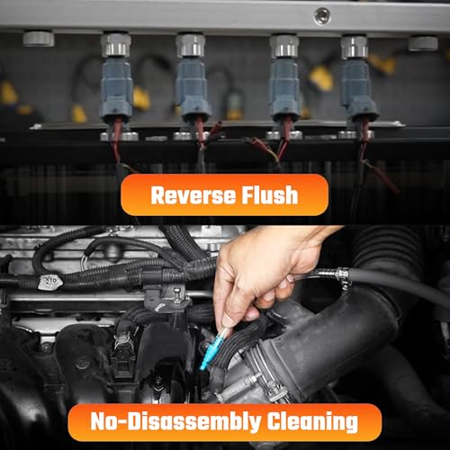 Fuel Injector Cleaner Tester Machine, 13 Test Modes 110V Ultrasonic Fuel Injector Cleaner Kit with Heating, 4-Cylinder Auto Fuel Injector Tester for Diesel Gasoline Car Motorcycle