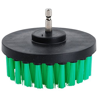 HIFROM Drill Brush - 4 inch Power Drill Attachment Medium Duty Scrubbing Stiffness Scrub Cleaning Brush for Bathroom Surfaces Tile Grout Showers Hard Water Stains Rust Mineral Marble Grout - color: Green
