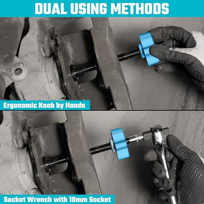 DURATECH Caliper Piston Compressor Tool with 2PCS Brake Caliper Hangers | Heavy Duty, Brake Pad Spreader, Brake Piston Compressor Tool for Most Cars and Light Trucks - size: heavy duty