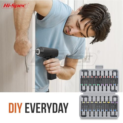 Hi-Spec 36pc Long Screwdriver Bit Set in a Case. 75mm Extended Driver Set with Security Torx, Square, XZN and Hex Bits - size: 36 PCS