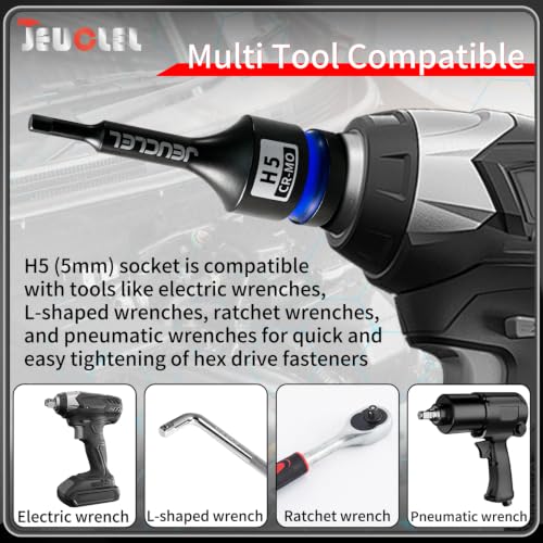 5mm Hex Impact Bit Socket, H5 1/2" Drive Allen Socket, Cr-Mo Steel | 3-Inch, Lengthen Hex Screwdriver Adapter for Electric Ratchet Wrenches Fastening Screws, Socket Wrench, Head Drill - size: 1PC | H5 5MM