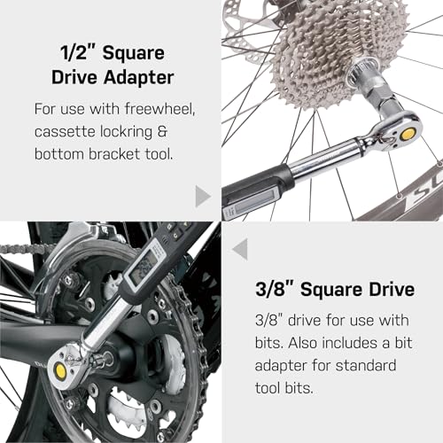 Topeak D-Torq Wrench DX Digital Torque Wrench – 4-80 Nm (3/8″ Drive) with 8 Sockets & 10 Hex/Torx Bits, LCD Display & Audible Alerts, High-Precision Torque Tool for Bicycle, Motorcycle & Automotive | torque-wrenches