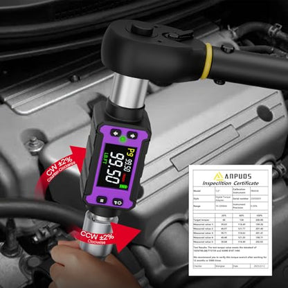 ANPUDS 1/2" Digital Torque Adapter Set (2-99.6 Ft.lb / 2.7-135 Nm) | Slim Electronic Torque Wrench Converter, ±2% Accuracy for Bike, Automotive, Motorcycle & Precision Repair - size: 1/2" (2.0-99.6 Ft.lb/2.7-135 Nm)