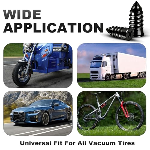 [2026 Upgraded] 30pcs Tire Repair Rubber Nail, Vacuum Tire Repair Screw Plug Kit, Self-Service Quick Tire Plug for Car, Motorcycle, Lawn Mower, ATV, Scooter- Professional No-Glue Emergency Flat Repair