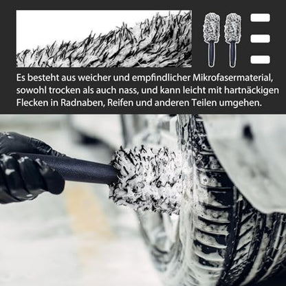 Car Wheel Cleaning Brush, Microfiber Wheel Rim Brush for Car Detailing, No Scratch Wheel Cleaner Brush with Comfortable Grip, for Cleaning Wheels, Rims, Tires, and Car Interior
