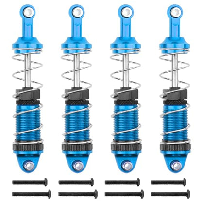 Full Metal Shock Absorber Damper Compatible with MN Model MN128 MN86 MN86K MN86KS G500 1/12 RC Crawler Car (Blue) - color: Blue