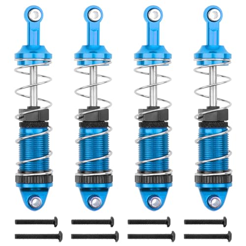 Full Metal Shock Absorber Damper Compatible with MN Model MN128 MN86 MN86K MN86KS G500 1/12 RC Crawler Car (Blue) - color: Blue
