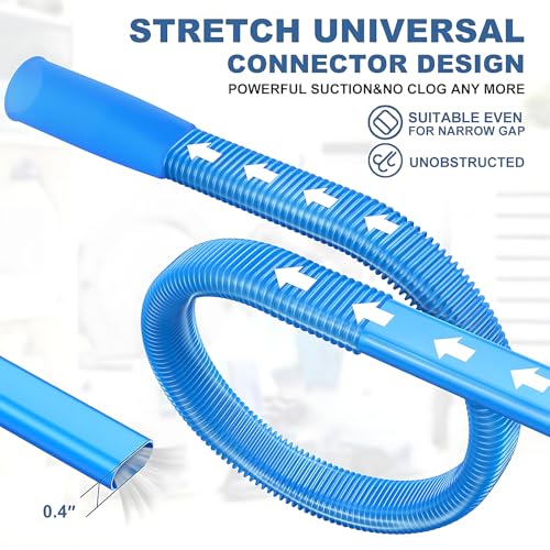 3 Pieces Dryer Vent Cleaner Kit: Vacuum Hose With Brush & Gloves Fits for Vacuums Cleaner, Refrigerator Condenser Coils, Tight Spaces Behind Appliances, Deep Cleaning Tools for Clogged Ducts-Blue - color: Blue(Complete Kit)