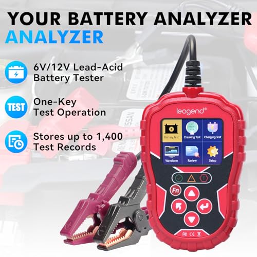 Car Battery Tester 6V/12V with 20-2000A CCA, 24V Cranking/Charging System Test, Quick Test & Multi-Standard Support, Diagnostic Tool for Trucks/Boats/RVs/Marine Vehicles