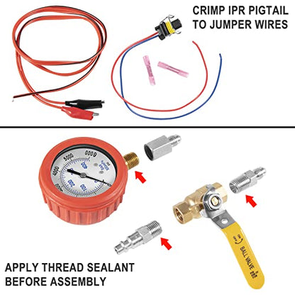 Hpop Test Tool High Pressure & Air Leak Test Gauge Tool Kit Fit for 1994-2007 Ford F250 F350 6.0L & 7.3L Powerstroke