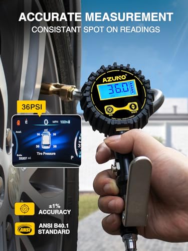 Digital Tire Inflator with Pressure Gauge, 200 PSI, Heavy Duty Air Compressor Accessories, Comes with a Portable Carrying Box - size: 200PSI with case